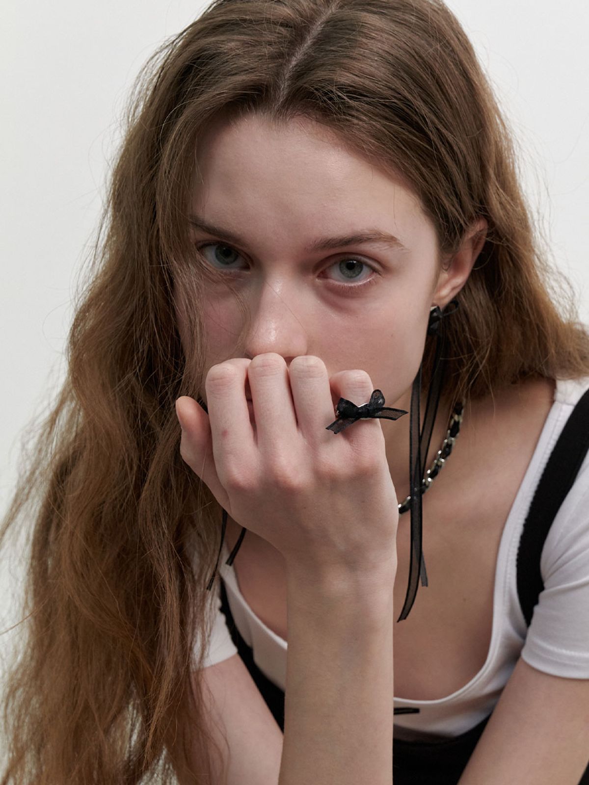 러브미몬스터(LOVE ME MONSTER) Sheer Cute Ribbon Chain Ring (L241MRI070)