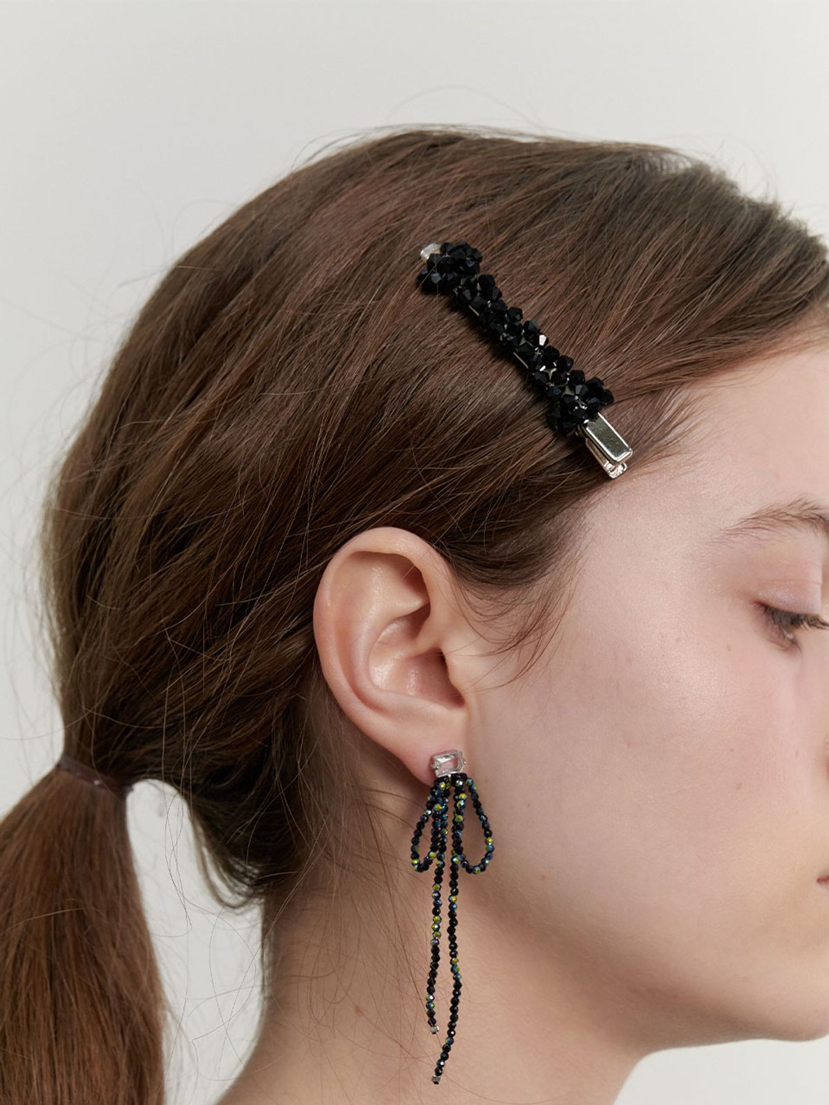 러브미몬스터(LOVE ME MONSTER) Shining Bead Ribbon Hair Pin (L241MHA020)