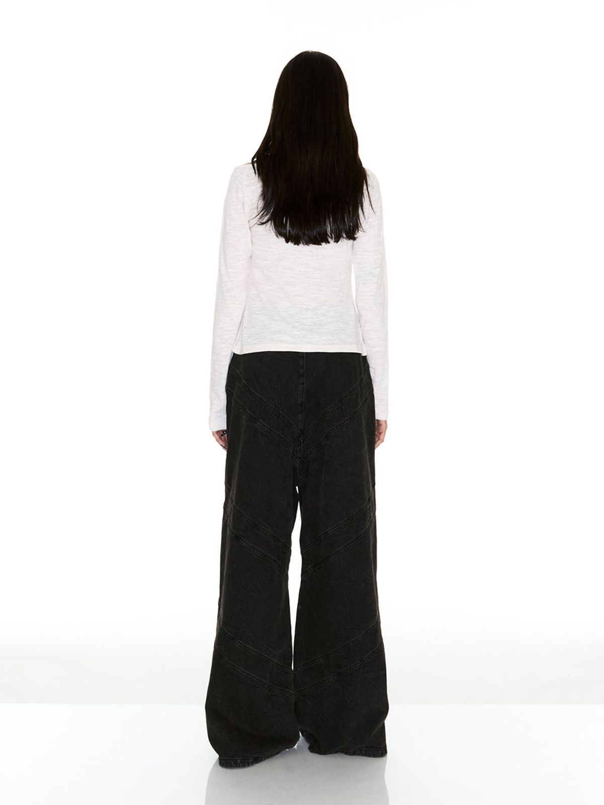 쎄쎄쎄(SETSETSET) SLIT SNAP T-SHIRT IVORY