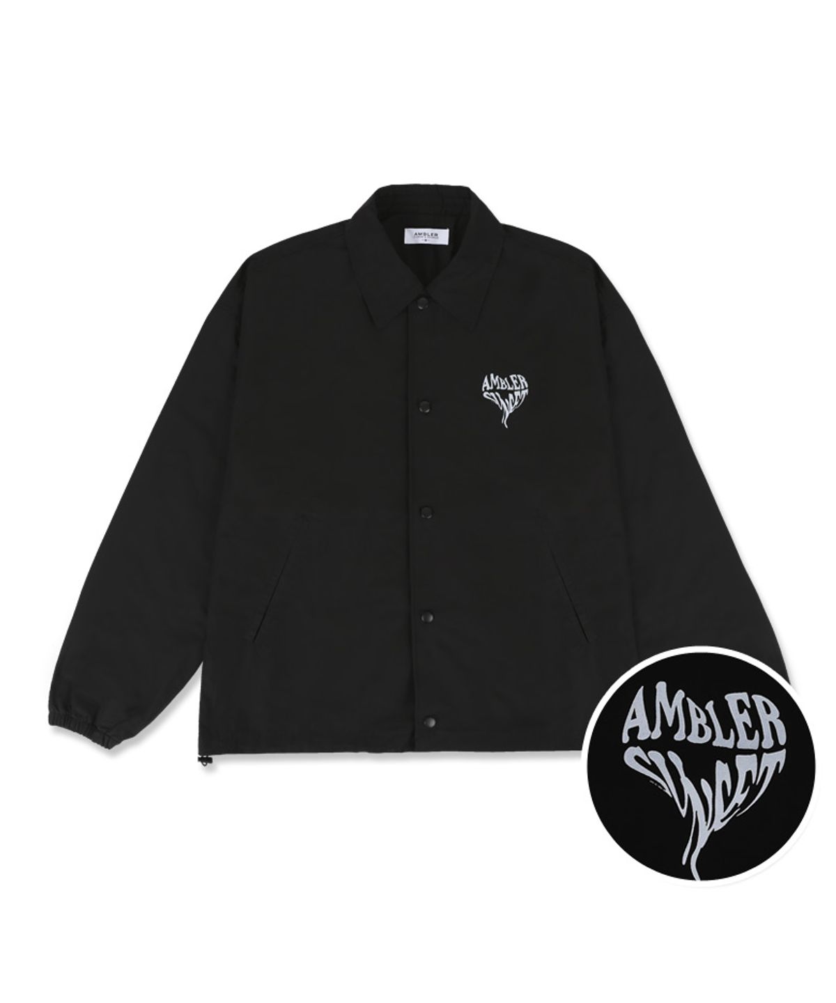 엠블러(AMBLER) AMBLER SUNSET 오버핏 코치 자켓 AOU101 (블랙)