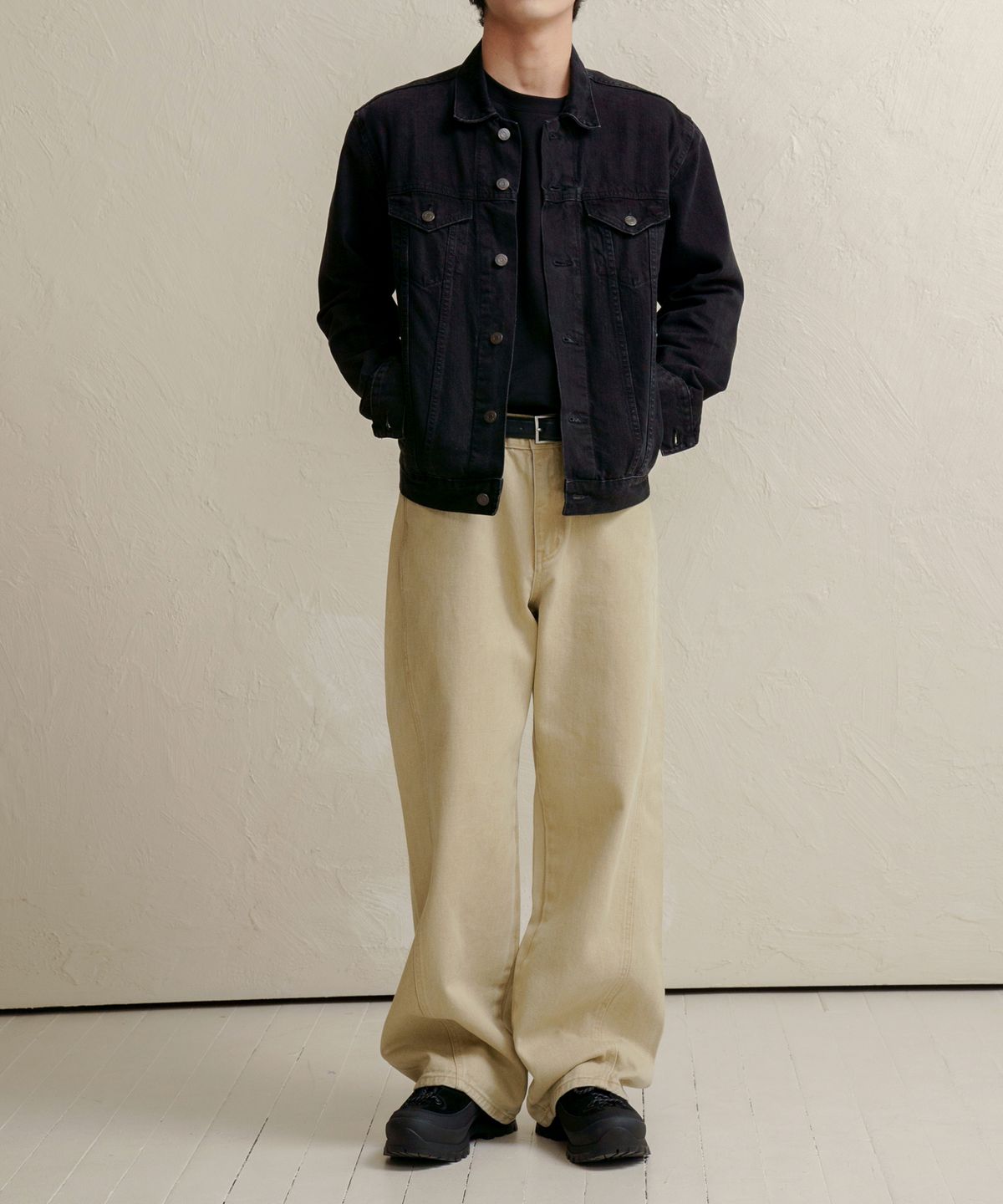 덴메이드(DENMADE) DEN06391 Beige Fade Out Pants [curved extra wide fit]