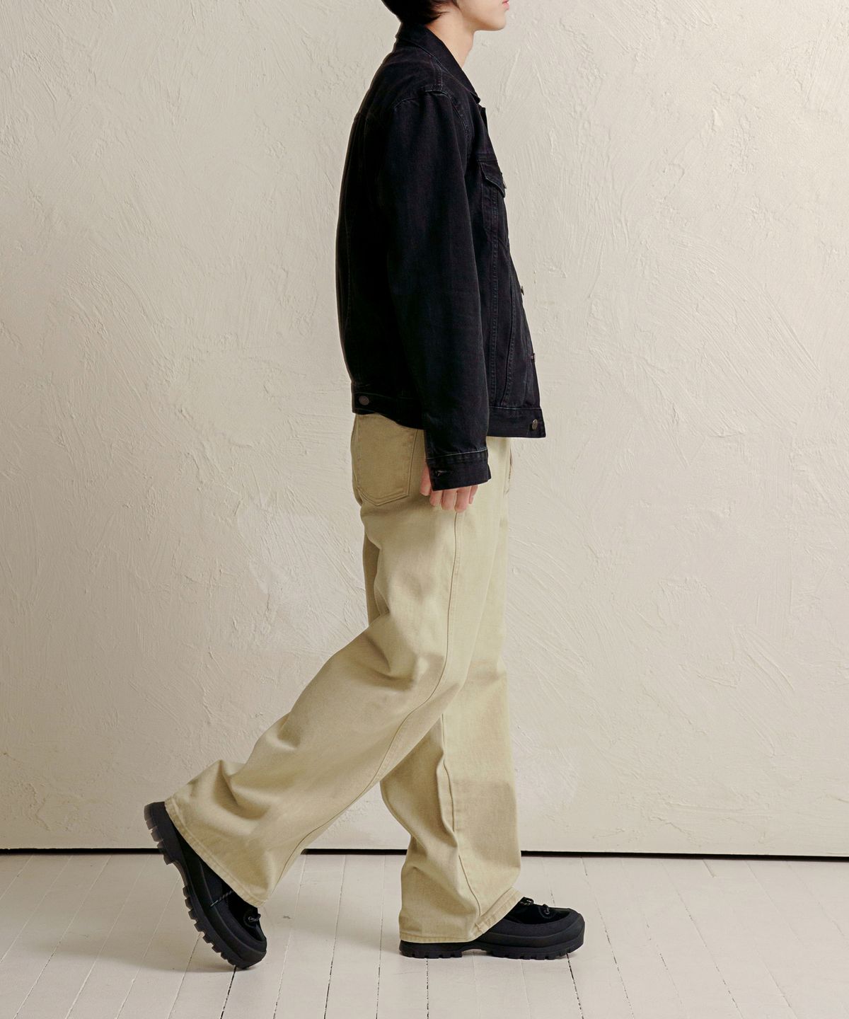 덴메이드(DENMADE) DEN06391 Beige Fade Out Pants [curved extra wide fit]