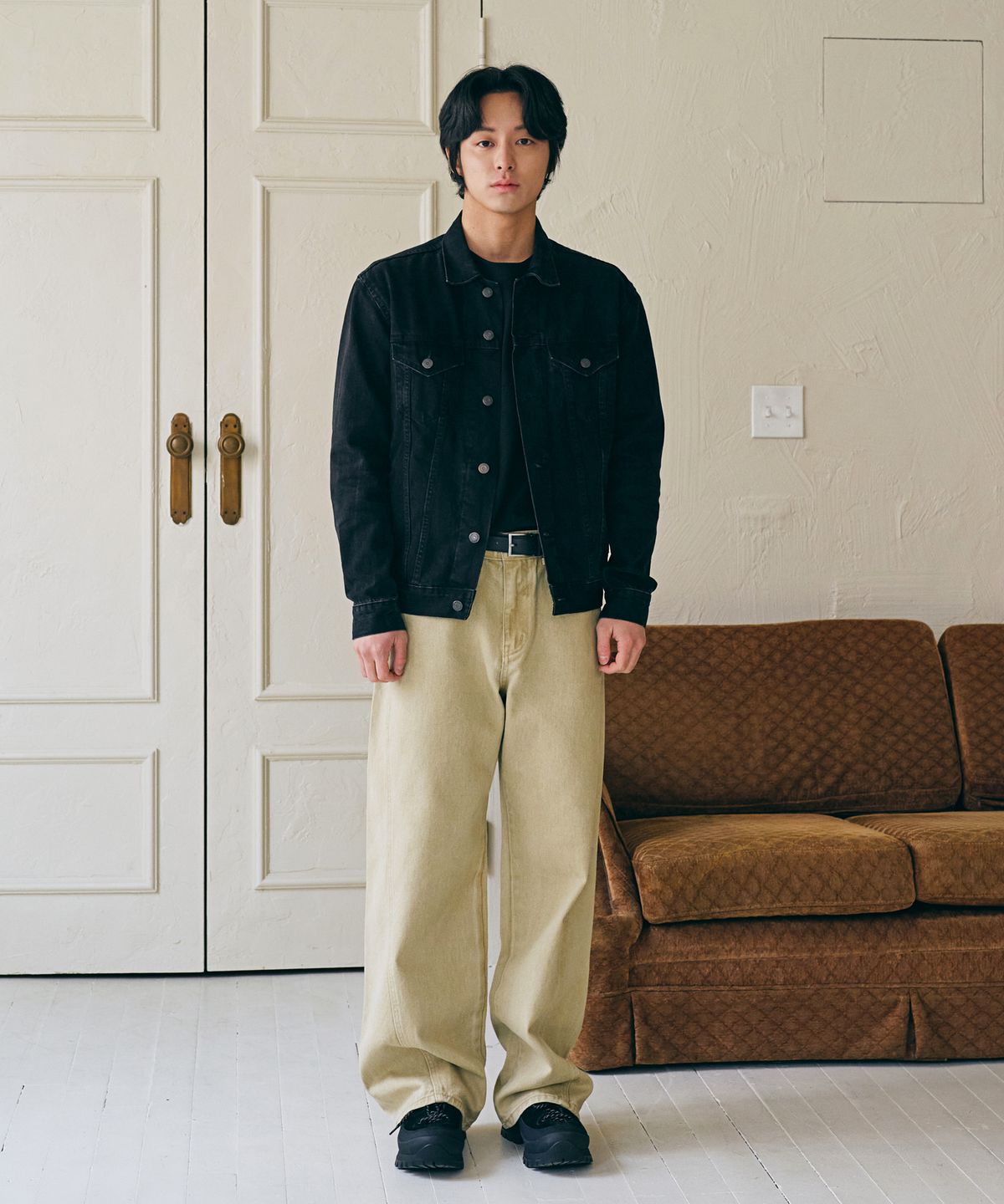 덴메이드(DENMADE) DEN06391 Beige Fade Out Pants [curved extra wide fit]