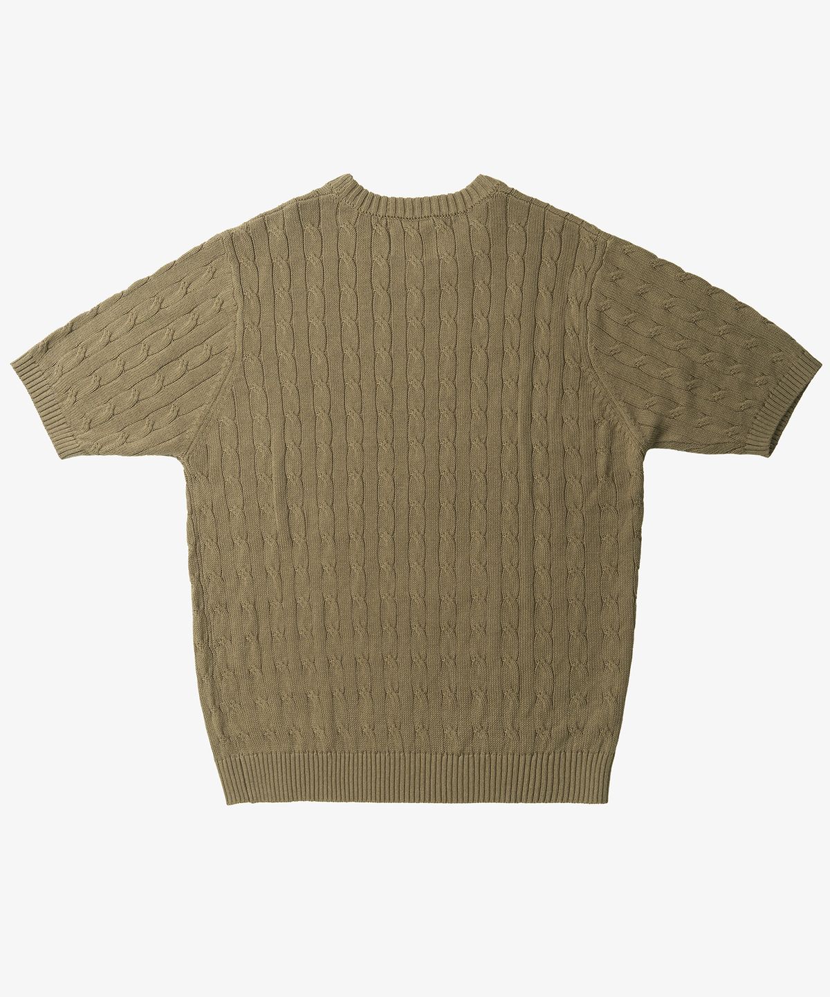 토피(TOFFEE) 클래식 케이블 라운드넥 하프 니트 (KHAKI BEIGE)