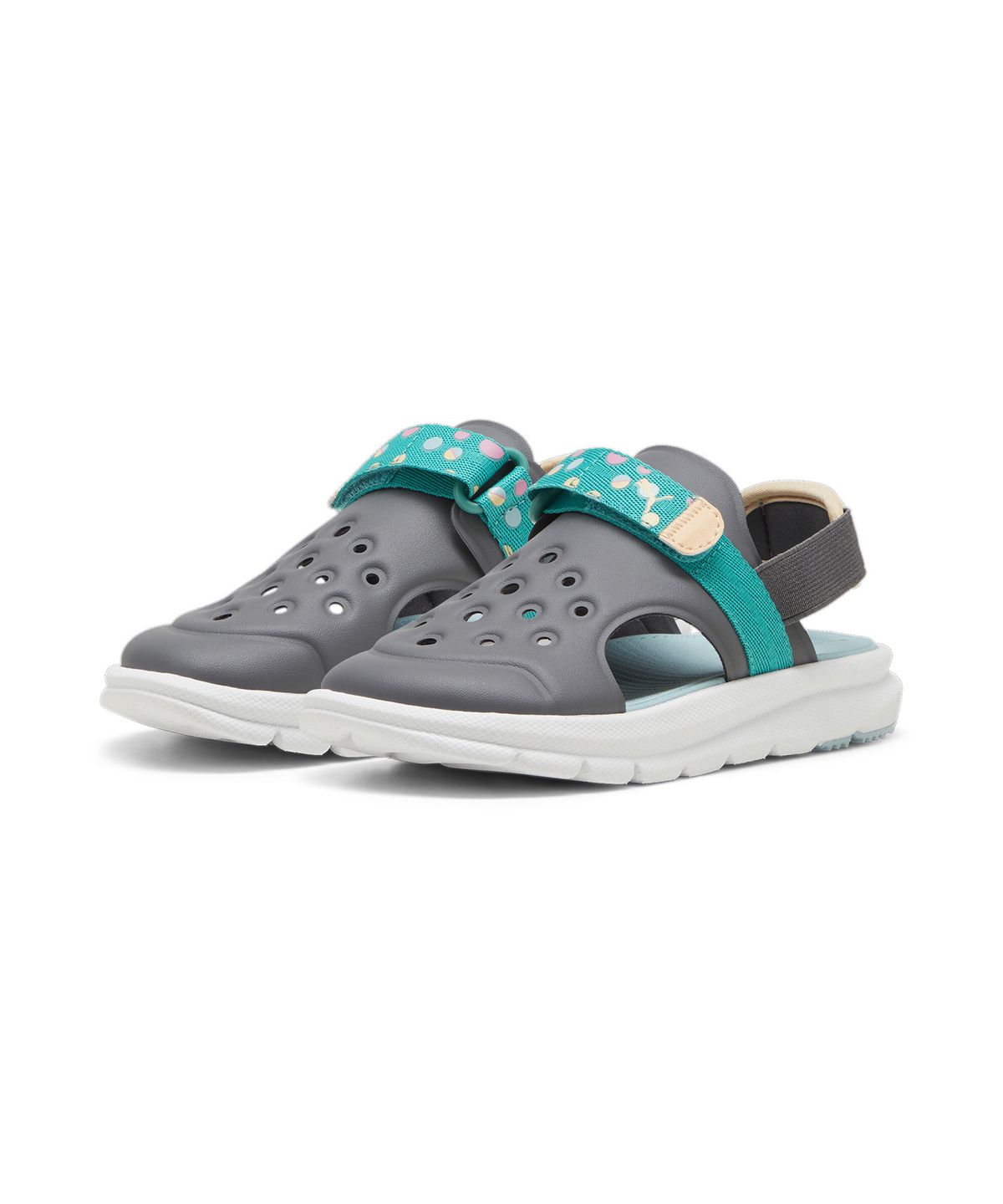 푸마 키즈(PUMA KIDS) 푸마 이볼브 샌들 섬머 캠프 AC PS - 그레이:그린:터콰이즈