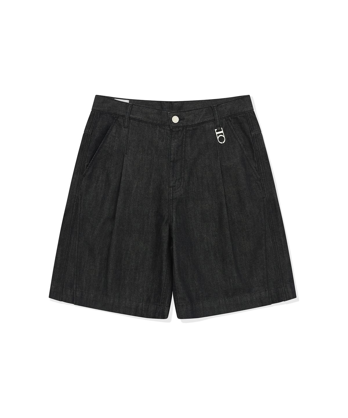 디써티원(DTHIRTYONE) Denim Bermuda Pleated Pants (WASHED BLACK)