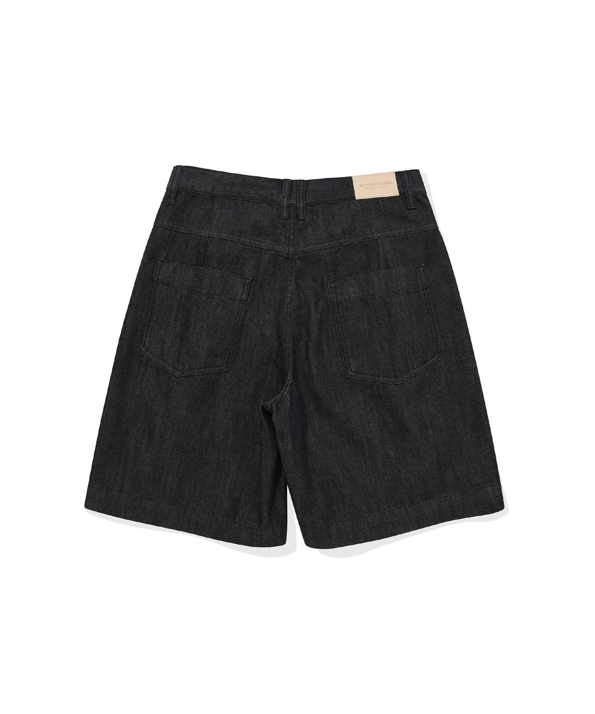 디써티원(DTHIRTYONE) Denim Bermuda Pleated Pants (WASHED BLACK)