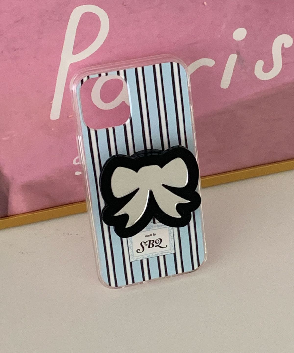 세컨드부티크(SECOND BOUTIQUE) 블랙 리본 미러톡