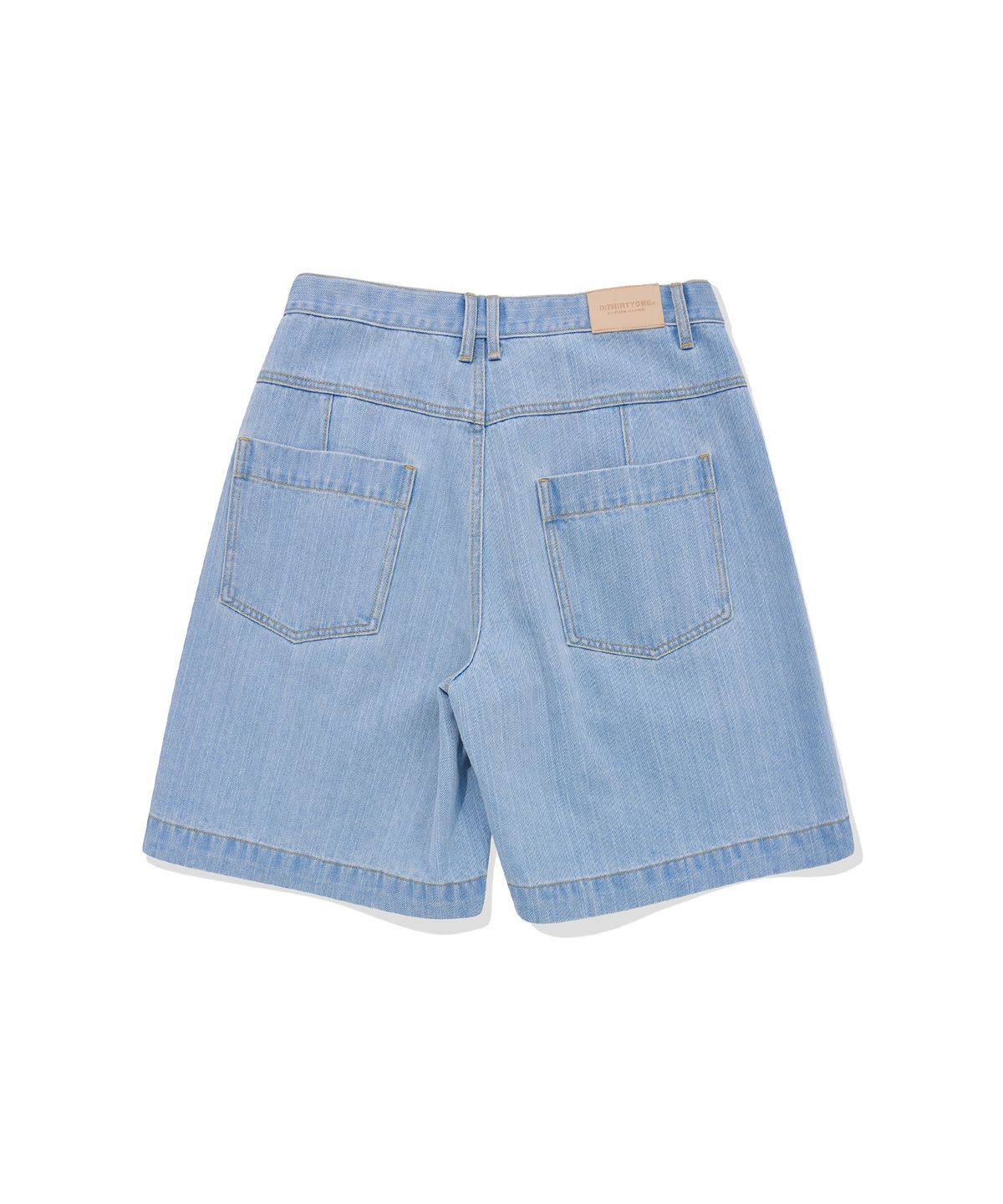 디써티원(DTHIRTYONE) Denim Bermuda Pleated Pants (LIGHT INDIGO)