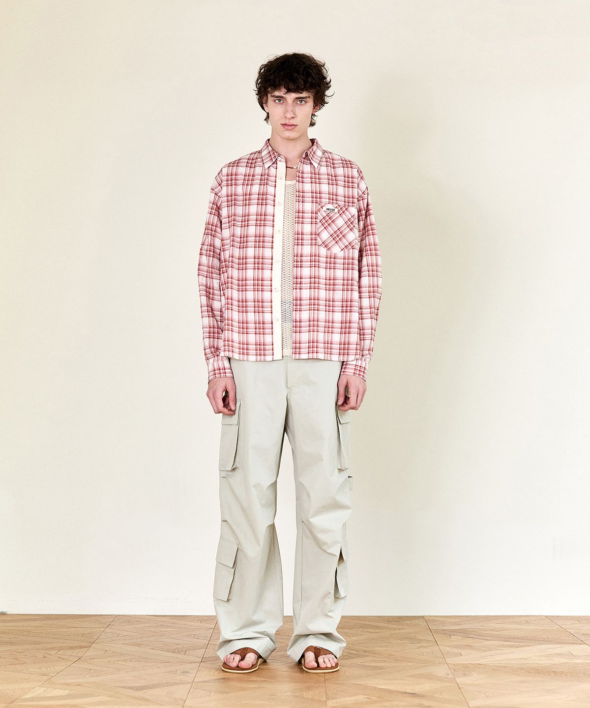 호이테(HEUTE) HET STRAP COTTON CARGO PANTS (GREY)