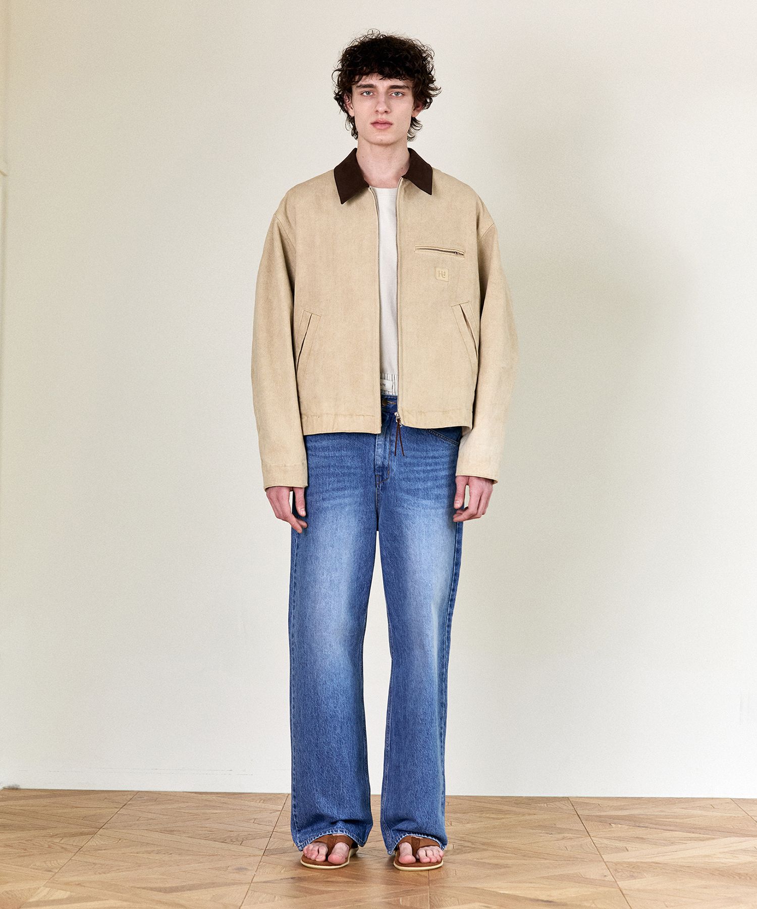 MUSINSA | HEUTE HET WASHED CANVAS WORK JACKET (BEIGE)