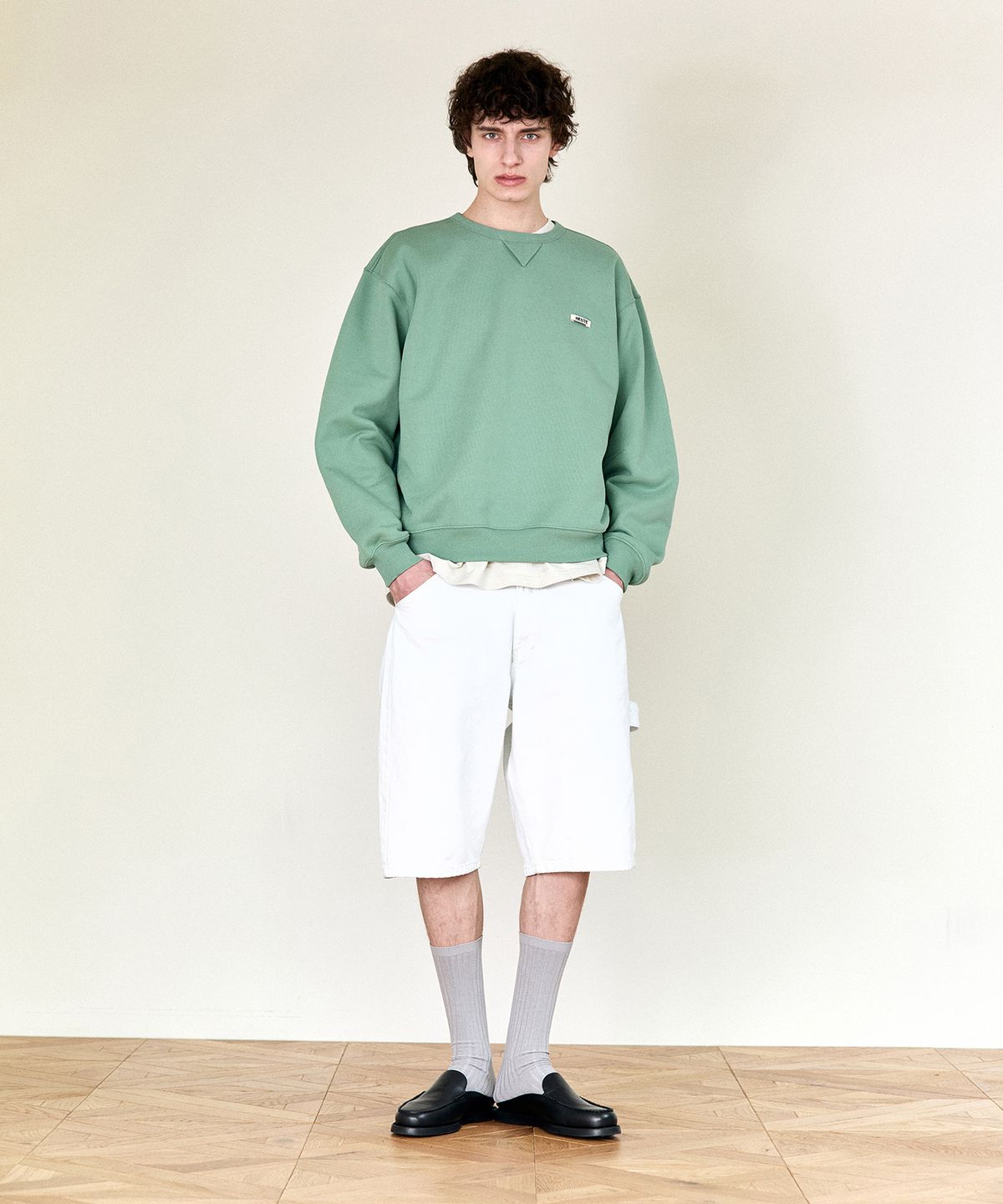 호이테(HEUTE) HET REPAIR WORK BERMUDA SHORTS (WHITE)