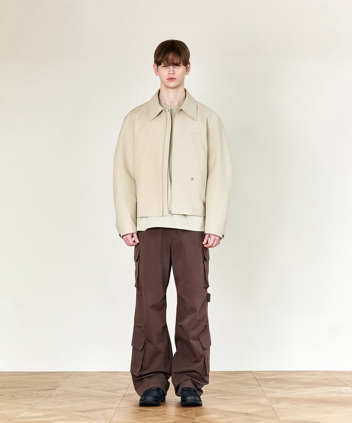 호이테(HEUTE) HET ZIPPED COTTON JACKET (BEIGE)