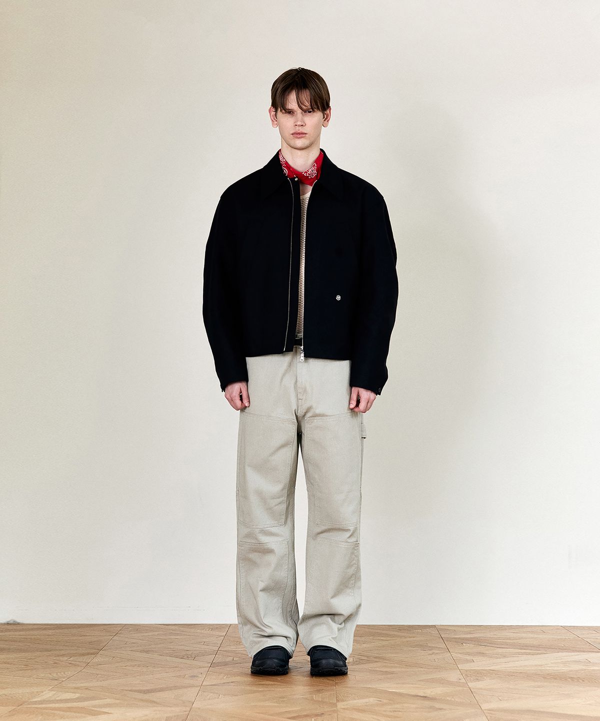 호이테(HEUTE) HET ZIPPED COTTON JACKET (BLACK)