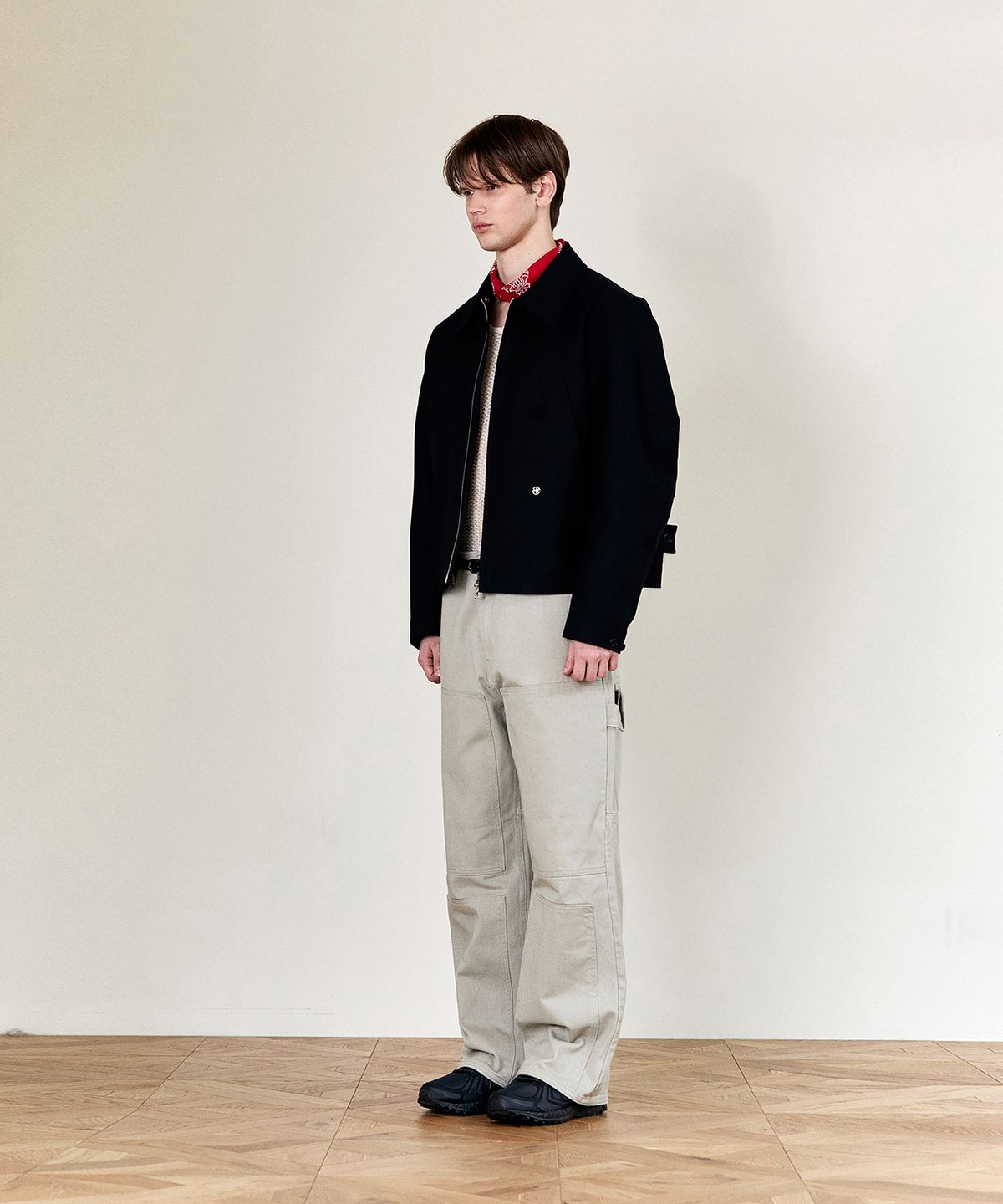호이테(HEUTE) HET ZIPPED COTTON JACKET (BLACK)