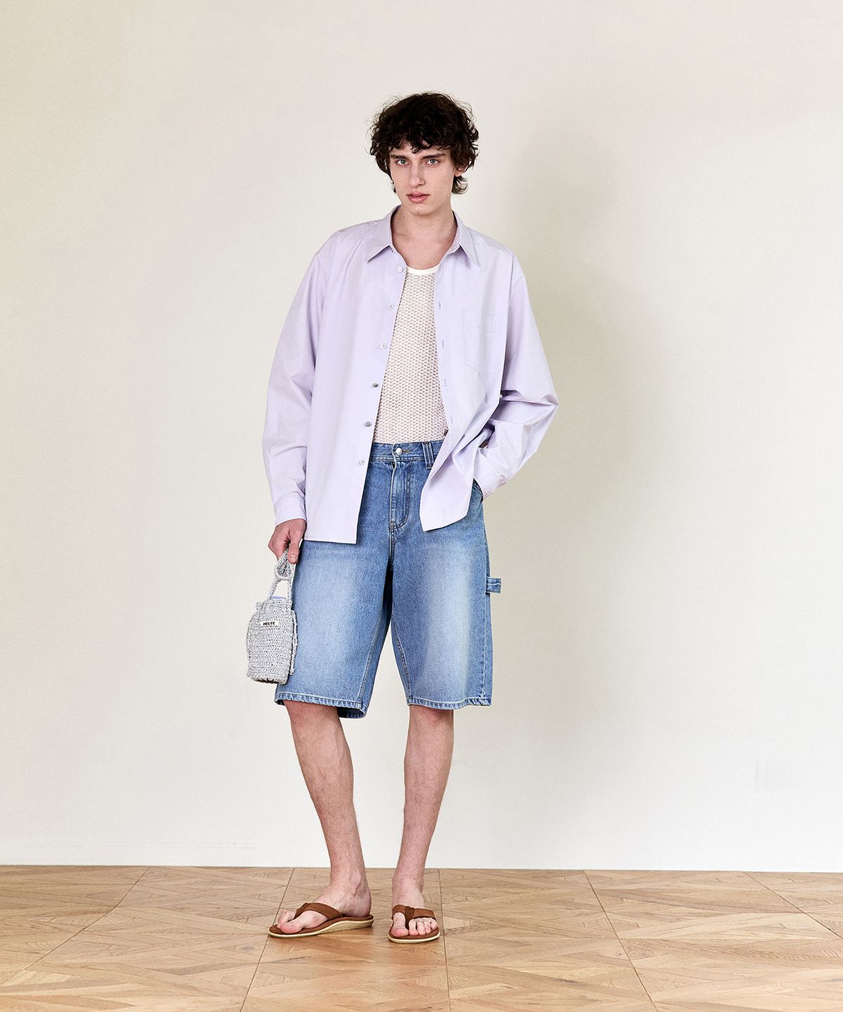 호이테(HEUTE) REGULAR COLLAR COTTON SHIRT (LAVENDER)