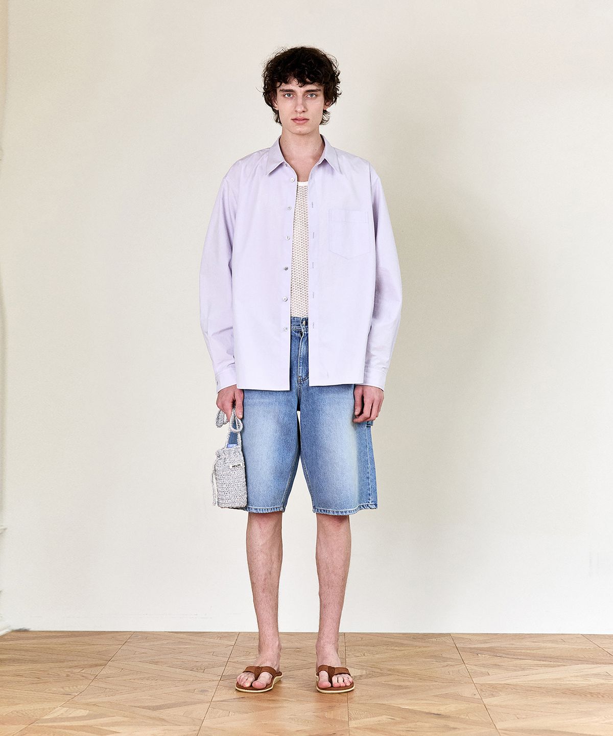 호이테(HEUTE) REGULAR COLLAR COTTON SHIRT (LAVENDER)