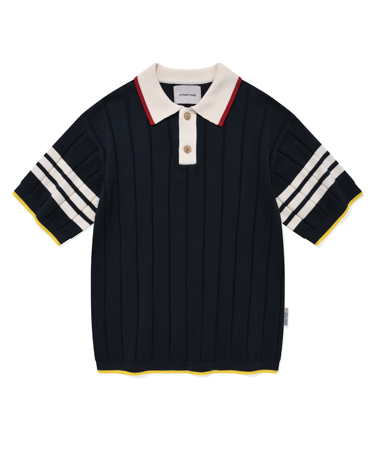 디써티원(DTHIRTYONE) Preppy Ribbed Sweater (NAVY)