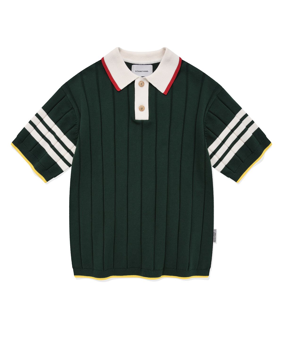 디써티원(DTHIRTYONE) Preppy Ribbed Sweater (COURT GREEN)