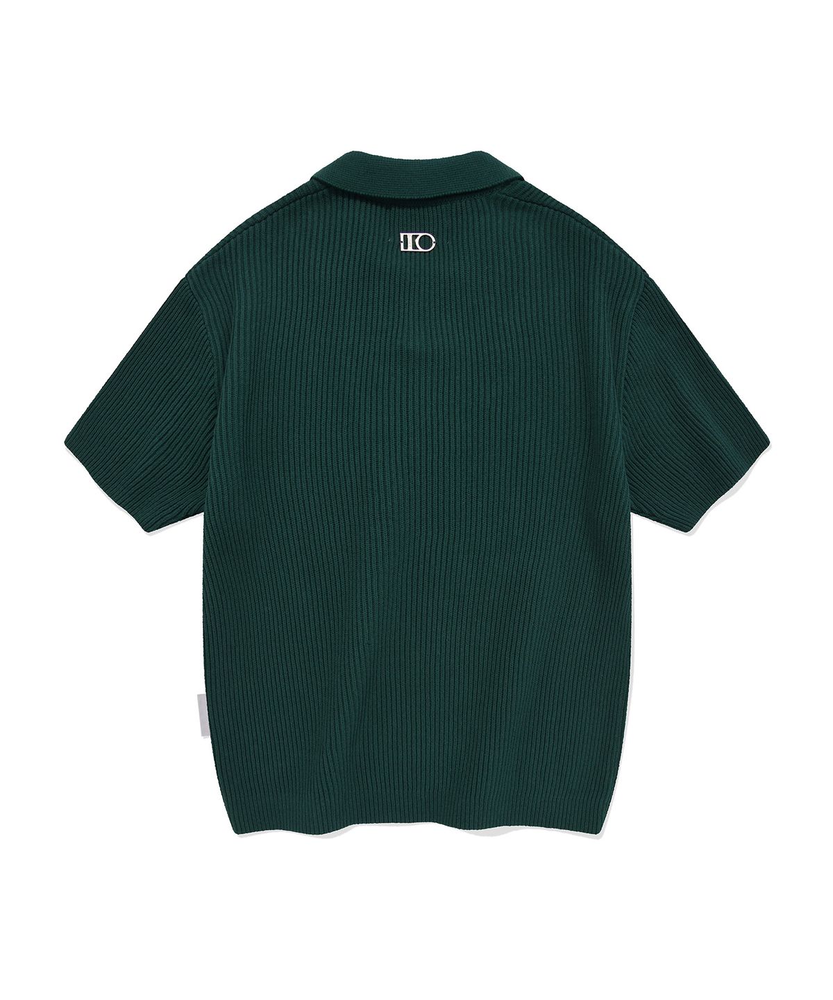 디써티원(DTHIRTYONE) Crochet Open Collar Sweater (DARK GREEN)