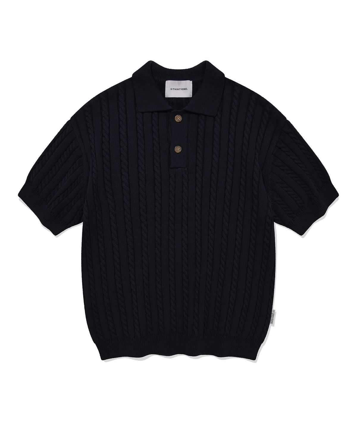디써티원(DTHIRTYONE) Washed Cable Sweater (DARK NAVY)
