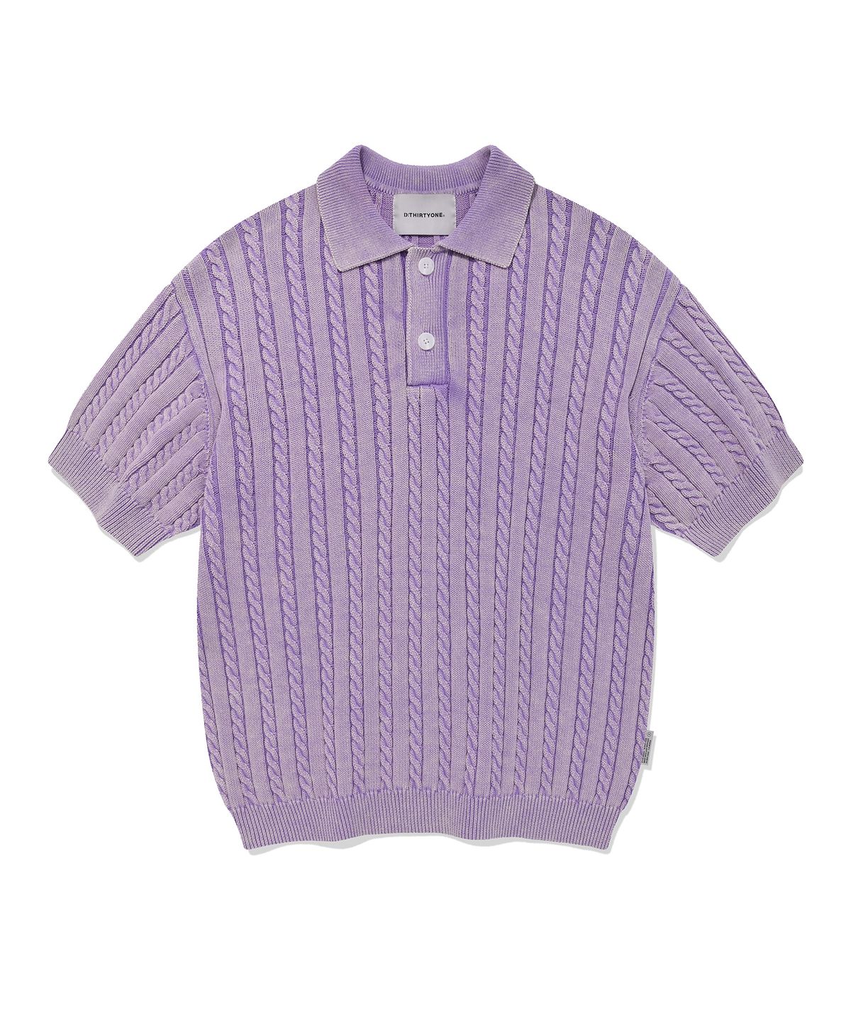 디써티원(DTHIRTYONE) Washed Cable Sweater (LAVENDER)