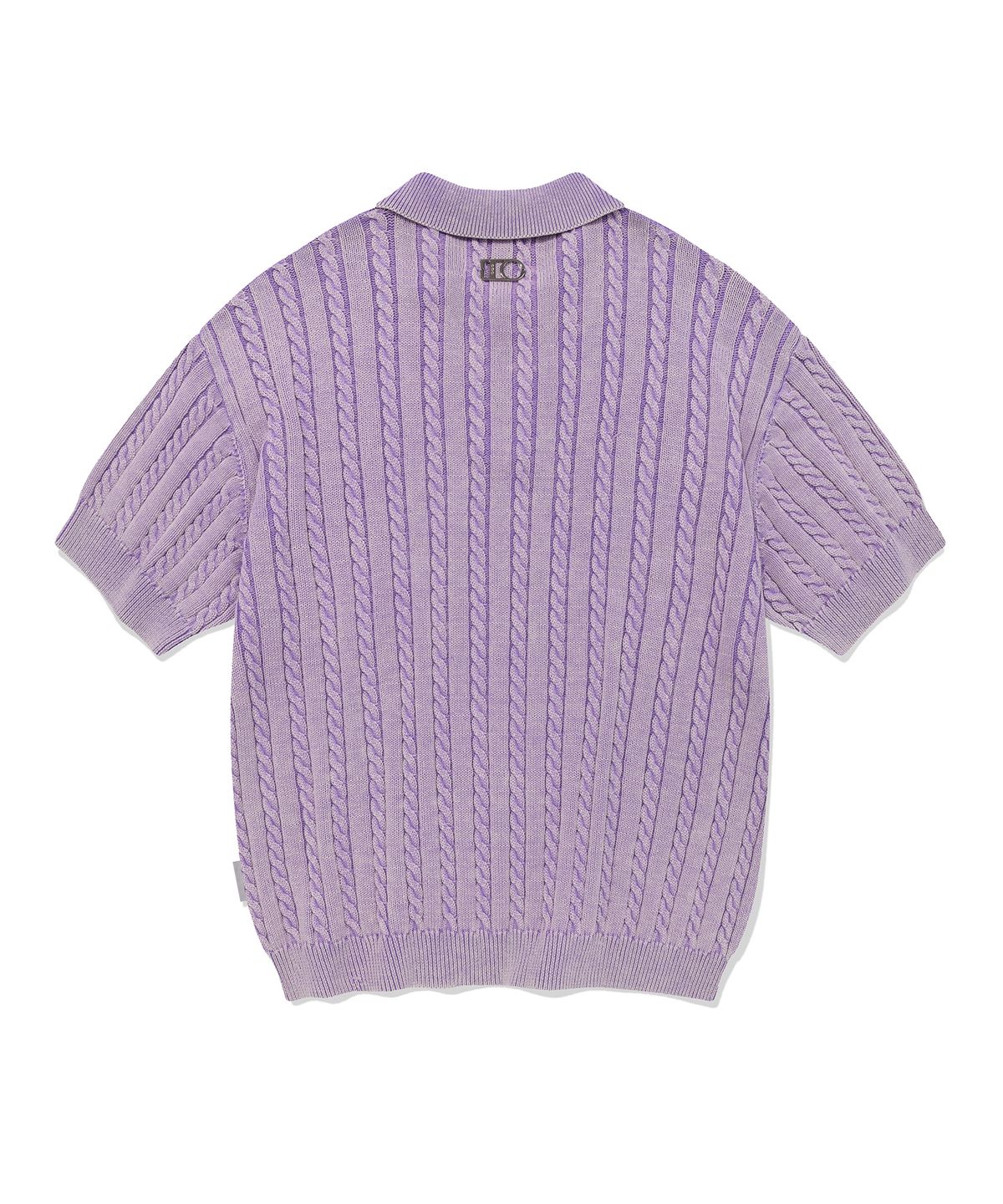 디써티원(DTHIRTYONE) Washed Cable Sweater (LAVENDER)