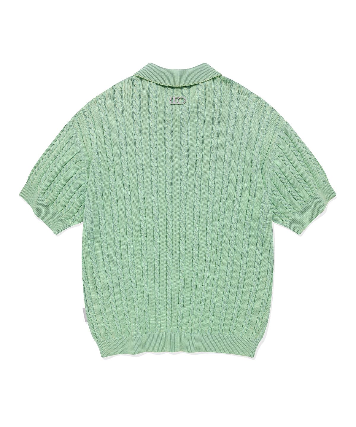디써티원(DTHIRTYONE) Washed Cable Sweater (PASTEL GREEN)