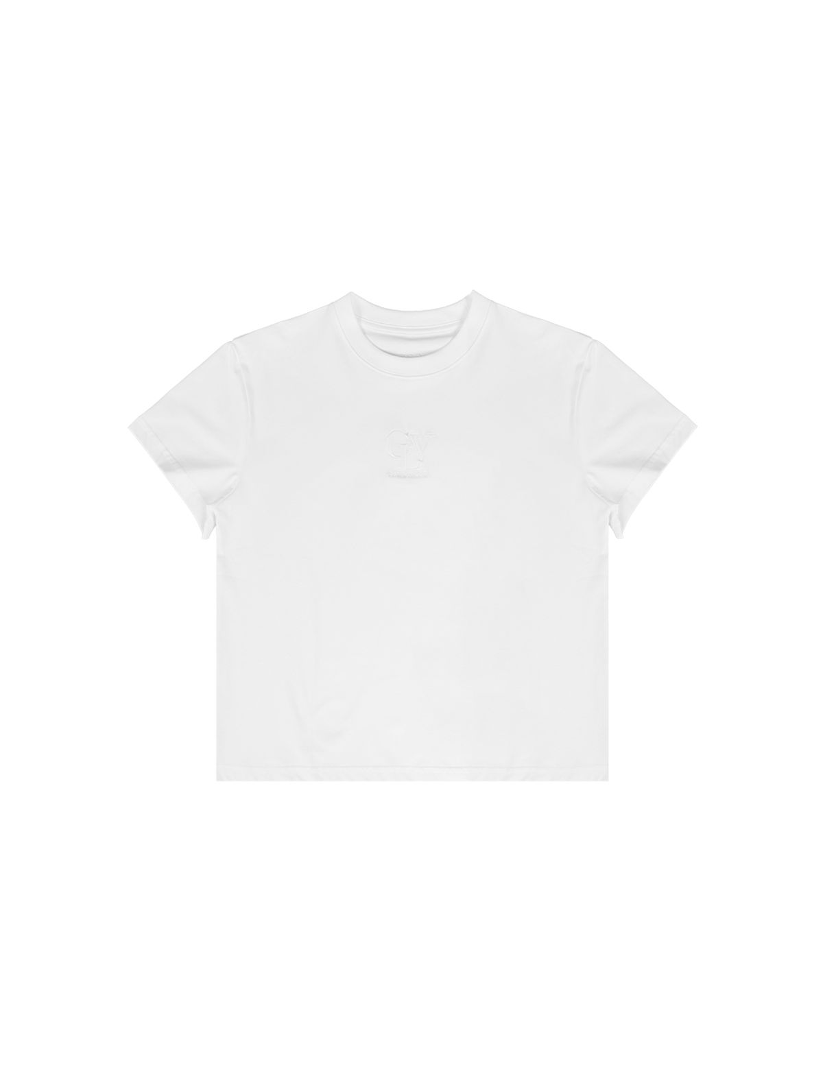 클레버필드(CLEVER FIELD) CLV 자수 베이직 반팔 티셔츠_화이트