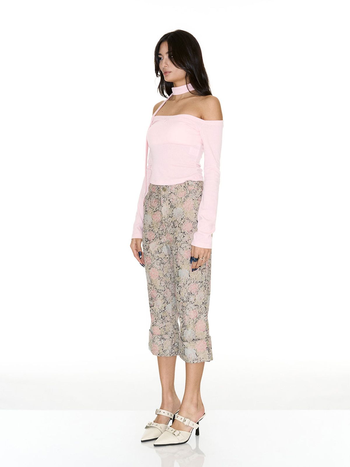 쎄쎄쎄(SETSETSET) JENNIE OFF-SHOULDER LOGO TOP PALE PINK