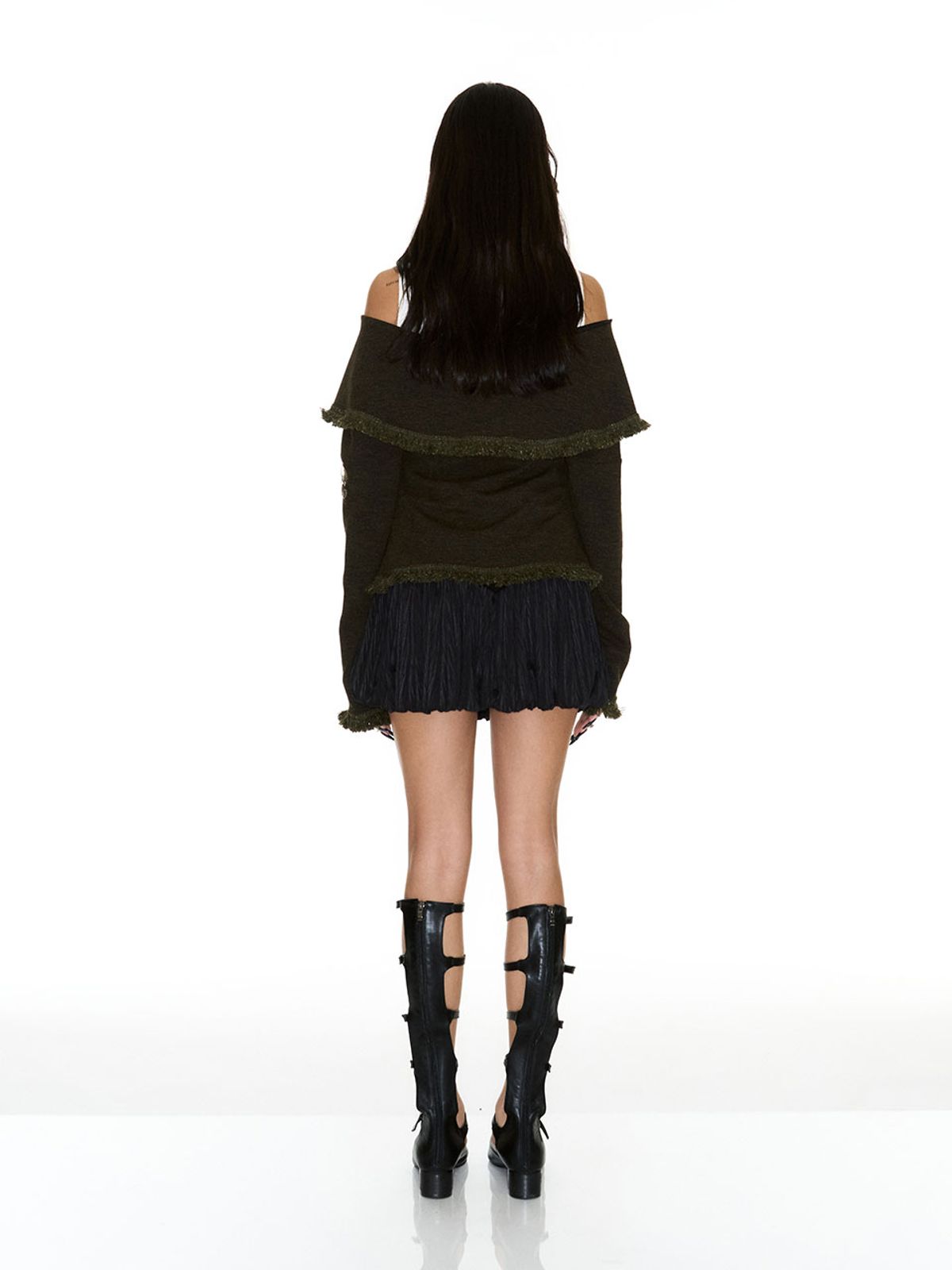 쎄쎄쎄(SETSETSET) TOT OFF-SHOULDER CARDIGAN KHAKI
