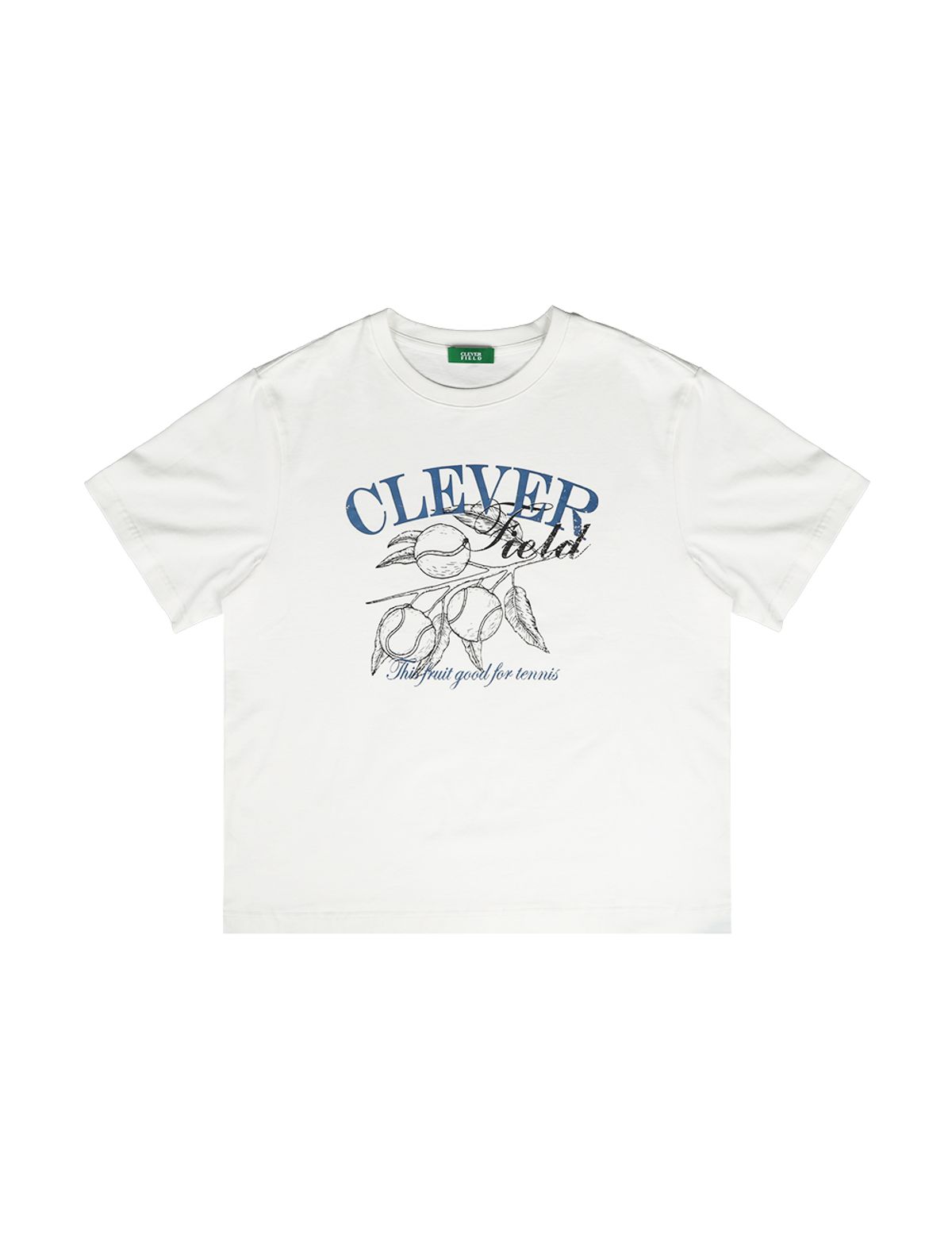 클레버필드(CLEVER FIELD) 과일 모티브 오버핏 MAN 티셔츠_오프화이트