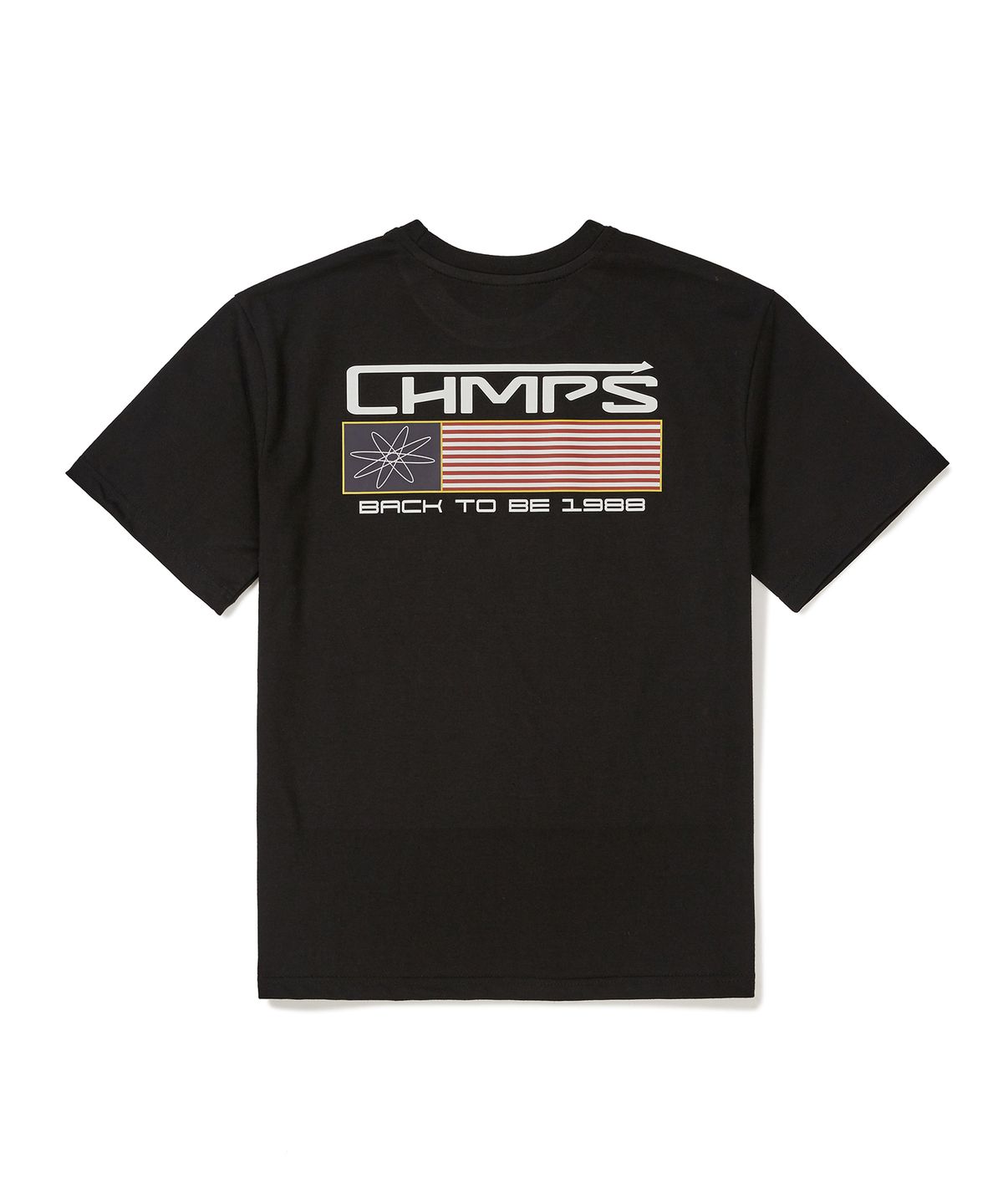 본챔스(BORN CHAMPS) 백 투비 CHMPS 로고 반팔 티셔츠 B24ST07BK