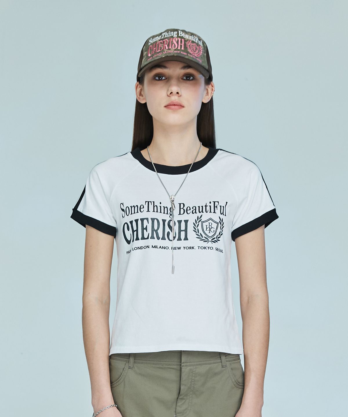 라티젠(LARTIGENT) L10 CHERISH TRACK T-SHIRT(WHITE)