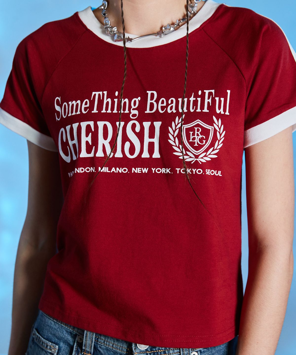 라티젠(LARTIGENT) L10 CHERISH TRACK T-SHIRT(RED)