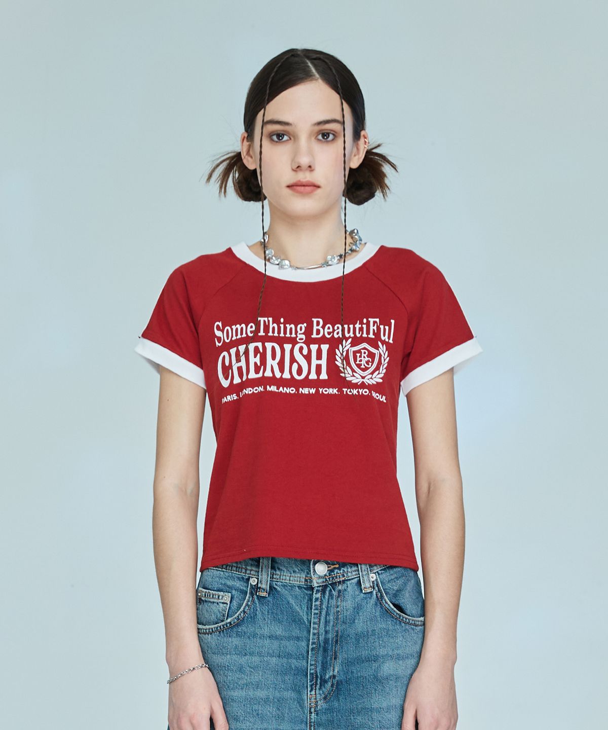 라티젠(LARTIGENT) L10 CHERISH TRACK T-SHIRT(RED)
