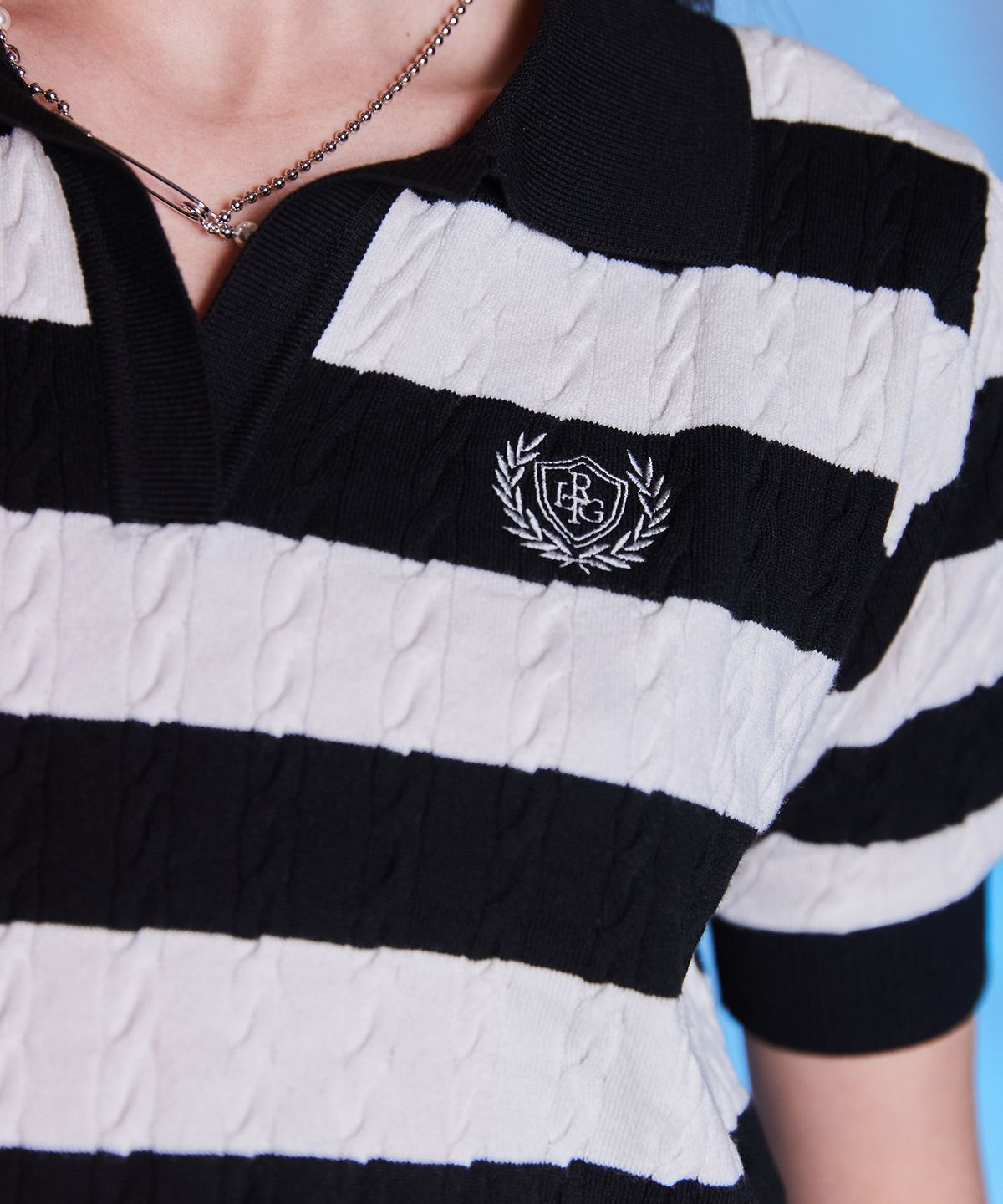 라티젠(LARTIGENT) L10 STRIPE PUFF KNIT(BLACK)