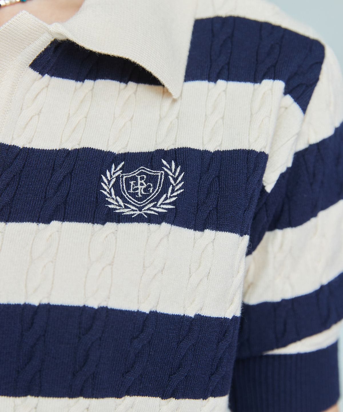 라티젠(LARTIGENT) L10 STRIPE PUFF KNIT(NAVY)