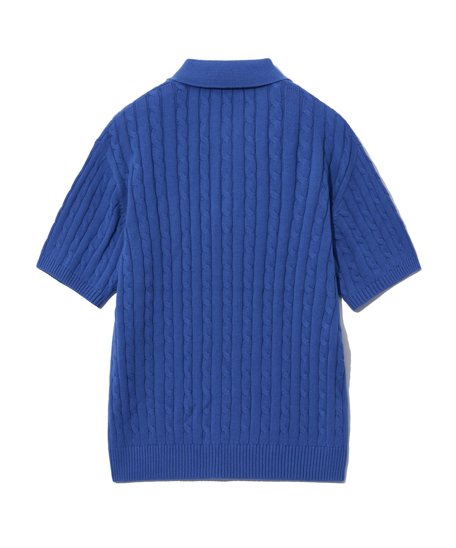 ☆YALE☆ HERITAGE DAN CABLE SHORTSLEEVE POLO KNIT  BLUE MUSINSA | YALE Heritage Dan Short Sleeve Polo Knit Royal Blue