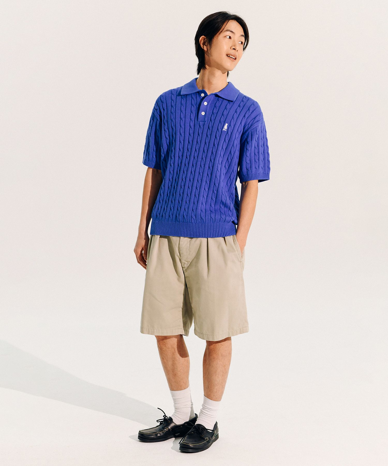 ☆YALE☆ HERITAGE DAN CABLE SHORTSLEEVE POLO KNIT BLUE MUSINSA | YALE Heritage Dan Short Sleeve Polo Knit Royal Blue