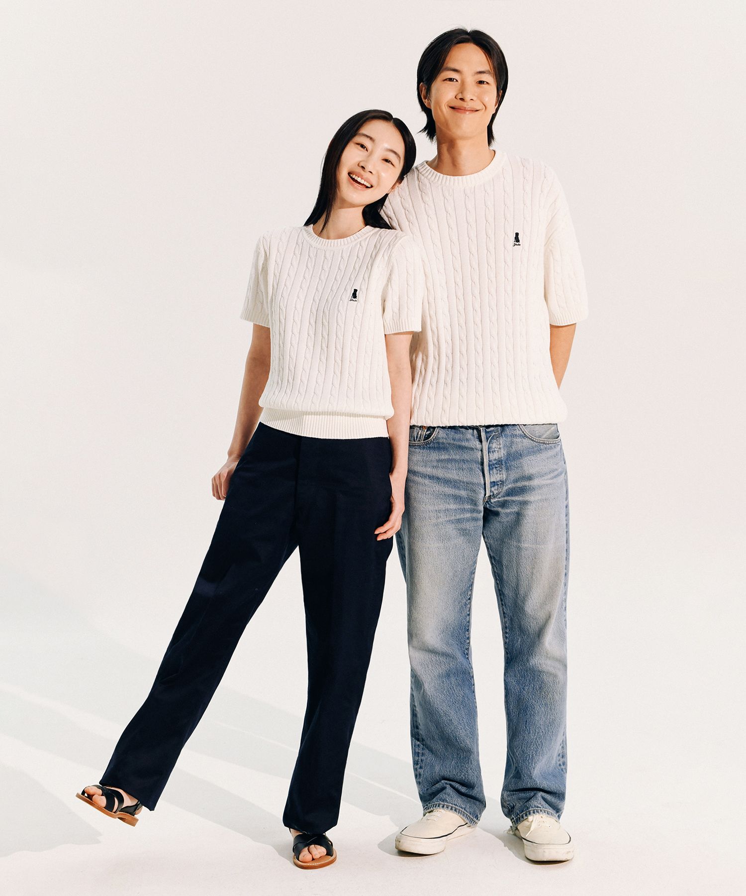 MUSINSA | YALE Heritage Dan Cable Short Sleeve Round Knit