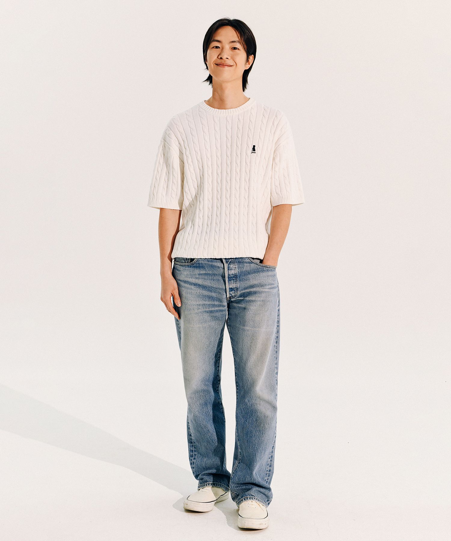 MUSINSA公式 | YALE Heritage Dan Cable Short Sleeve Round