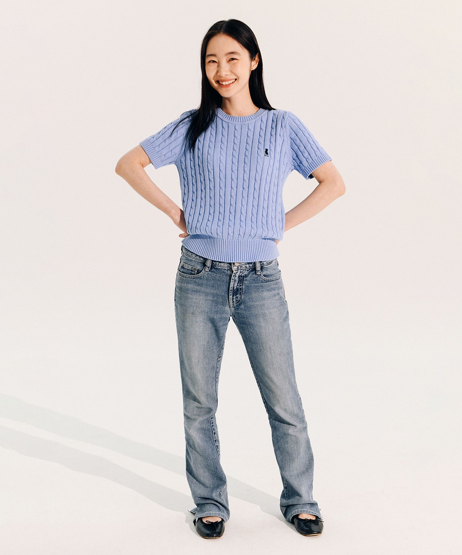 MUSINSA | YALE Women's Heritage Dan Cable Short Sleeve Round