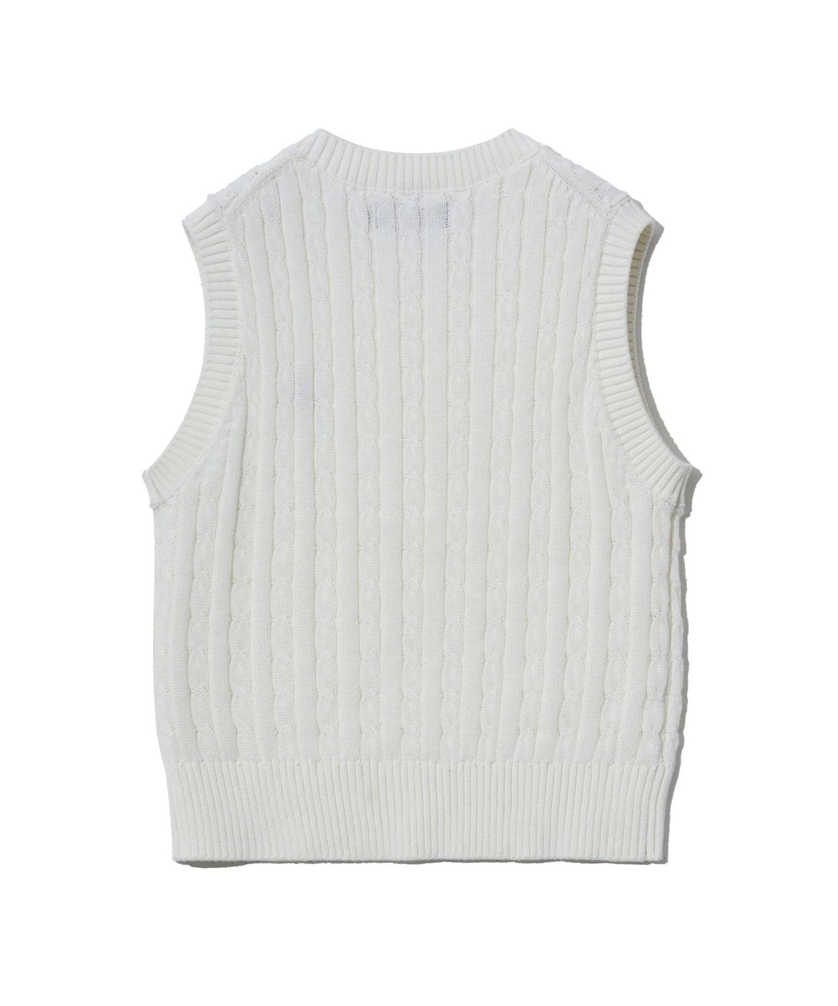 예일(YALE) [100% COTTON] 우먼즈 케이블 브이넥 니트베스트 아이보리