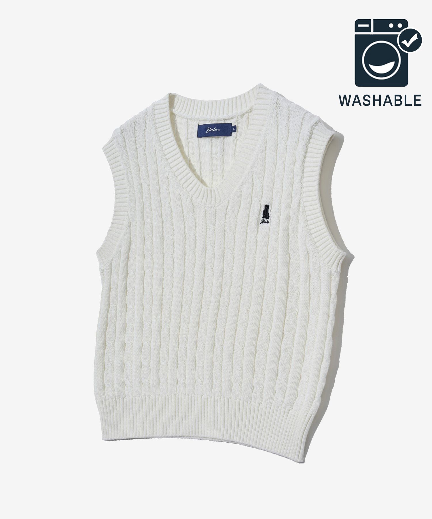 お気にいる YALE | MUSINSA [100% Vest Knit V-neck Cable Women's COTTON] トップス