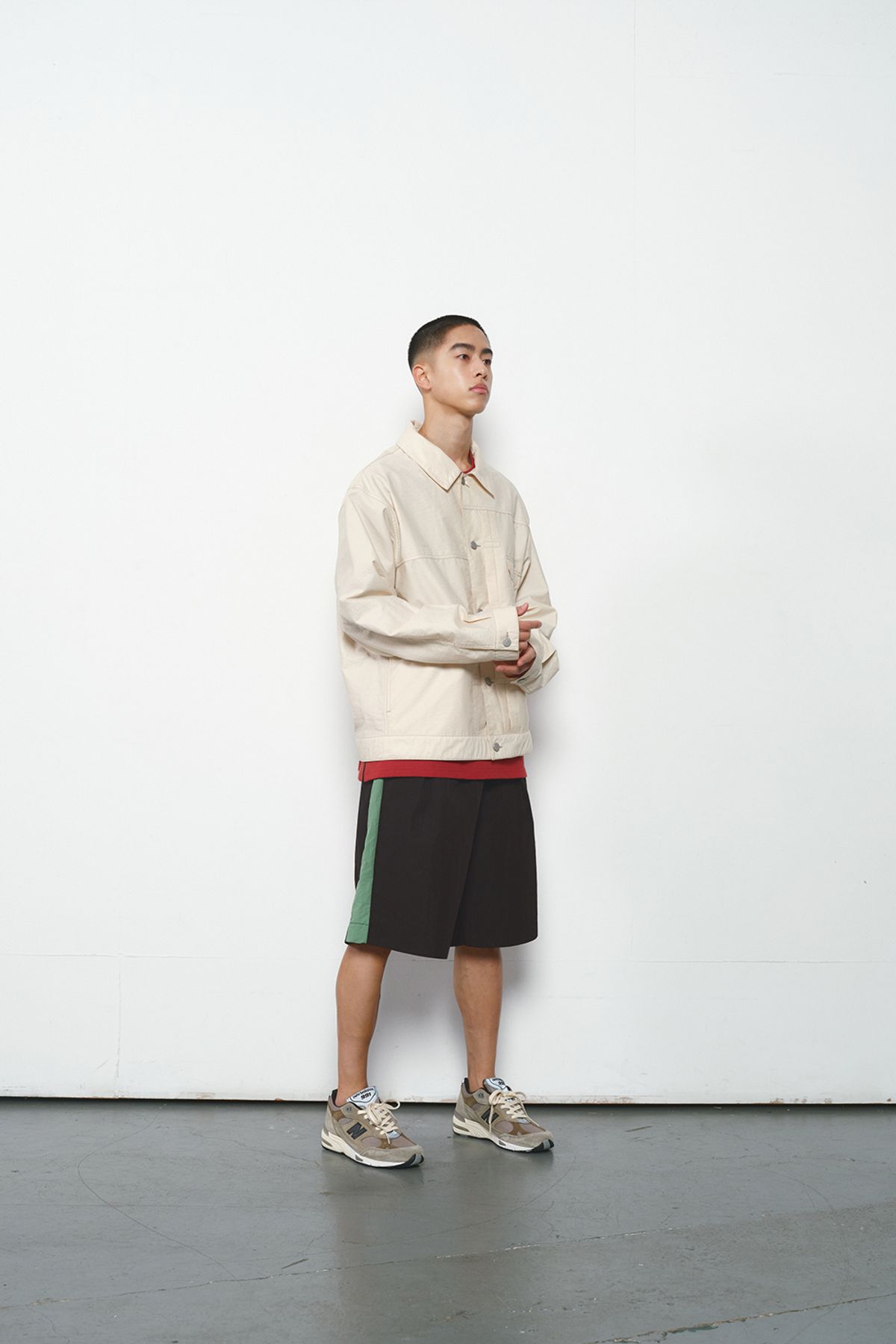 홀리선(HORLISUN) Curtis Color Point Half Pants Black