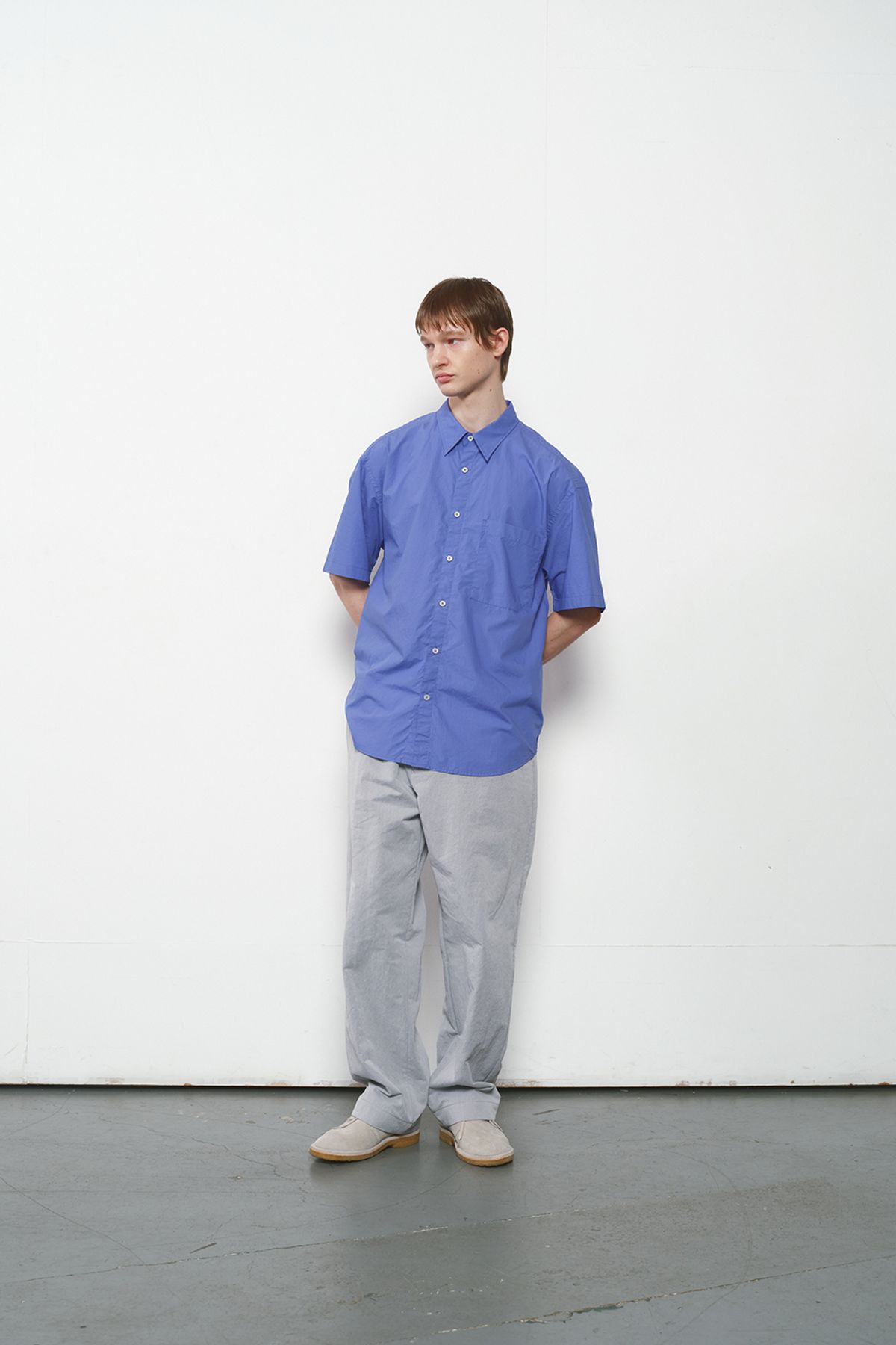 홀리선(HORLISUN) Poole Silky Typewriter Shirt Clear Sky