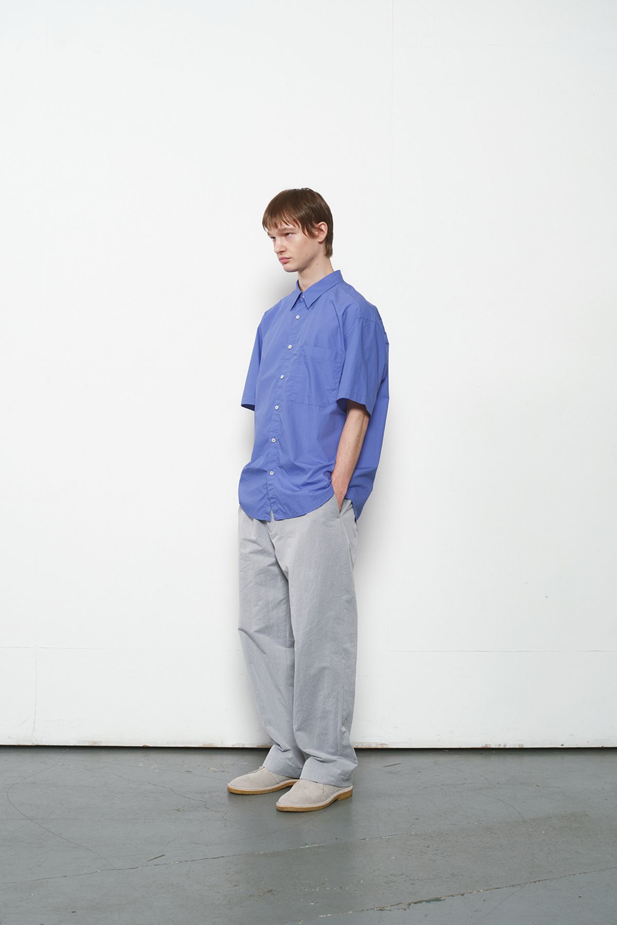 홀리선(HORLISUN) Poole Silky Typewriter Shirt Clear Sky