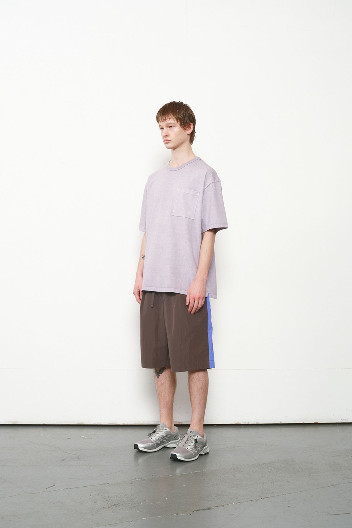 홀리선(HORLISUN) Lawrence Garment Dyeing Short T-shirt Lavender