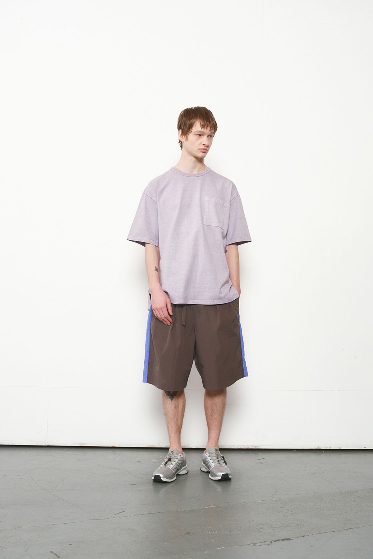 홀리선(HORLISUN) Lawrence Garment Dyeing Short T-shirt Lavender